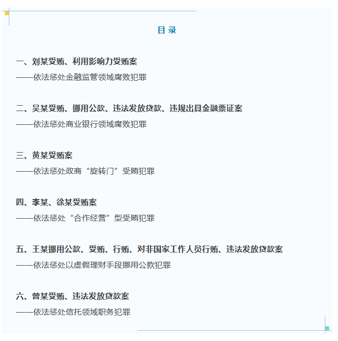 “两高”联合发布依法惩治金融领域职务犯罪典型案例